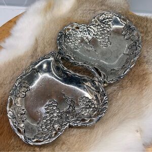 Godinger Silver Art Company, Silver Plated Double Heart Grape Design Dish Tray